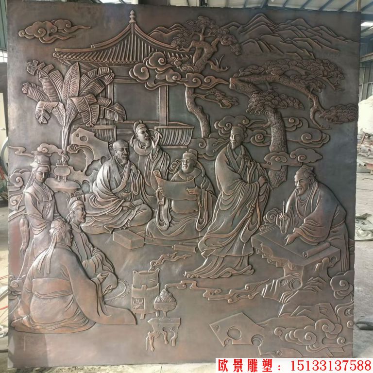 墻體紫銅浮雕 鍛銅雕刻 紫銅鍛打鍛造工藝浮雕 墻壁壁畫浮雕18