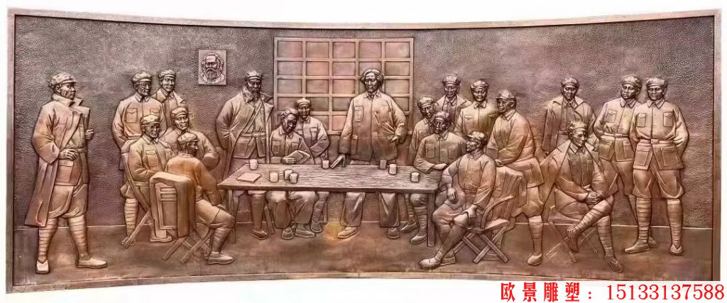 偉人鍛銅浮雕 紫銅鍛打工藝